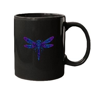 Discover Neon Mythical Dragonfly Illustration Mugs