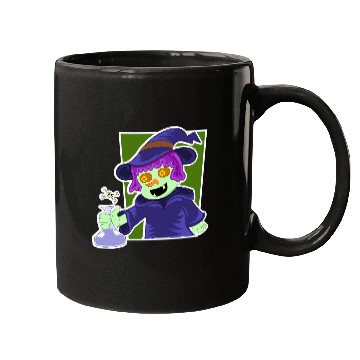 Discover Playful Zombie Witch Cartoon Design Mugs