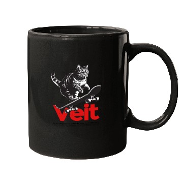 Discover Cool Cat Skateboard with cute Boy Name VEIT Mugs