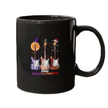 Discover Happy HalloThanksMas Guitar  Mugs