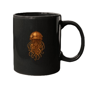 Discover Steampunk Octopus Helmet Design Mugs