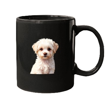 Discover Adorable White Puppy Portrait Design Mugs