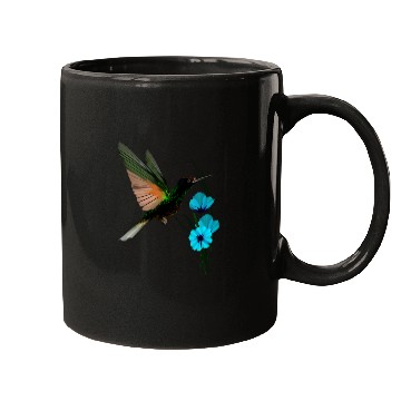 Discover Green Hummingbird-Blue Flowers Mugs