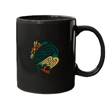 Discover Celtic Art Bird With Fish Mugs
