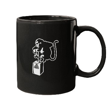 Discover Banksy Detinator Monkey Outline Mugs