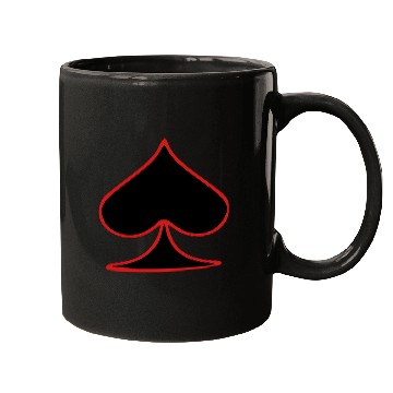 Discover Outlined Spades card shape Mugs