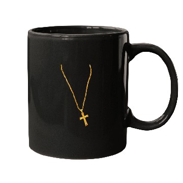 Discover Long Gold Chain and Cross Mugs
