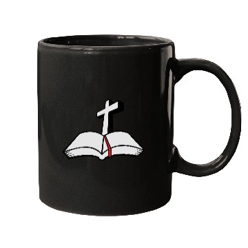 Discover cross open bible 3c Mugs