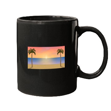 Discover Sunrise / Sunset Beach Scene Mugs