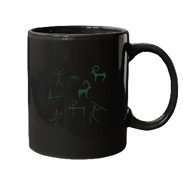 Discover Caveman hunting cave drawings Mugs