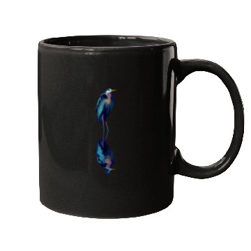 Discover Great Blue Heron Stands Reflected Mugs