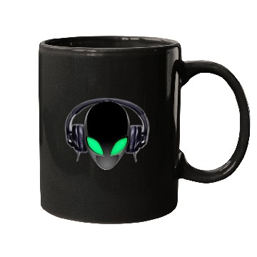 Discover Alien Music Lover DJ (Simplified Fit All Design) Mugs