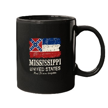 Discover Mississippi Flag - Vintage Look Mugs