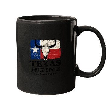 Discover Texas Bull Flag - Vintage Look Mugs