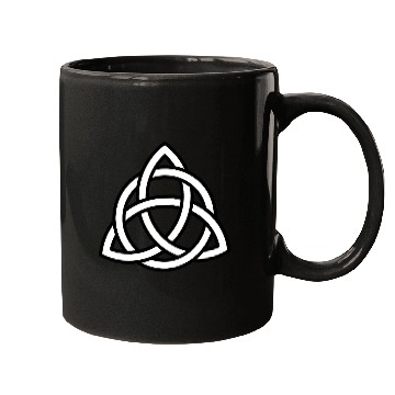 Discover Triquetra circle interlaced irish white black Mugs