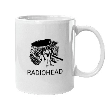 Discover Scared in Black Radiohead Mugs