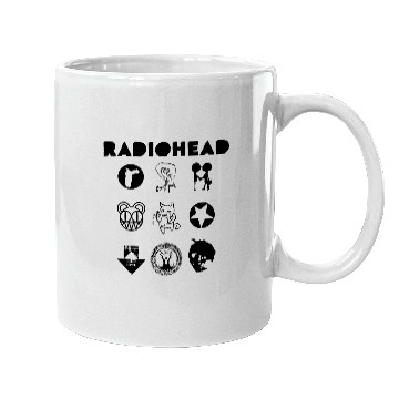 Discover Radiohead Black All Icon Mugs