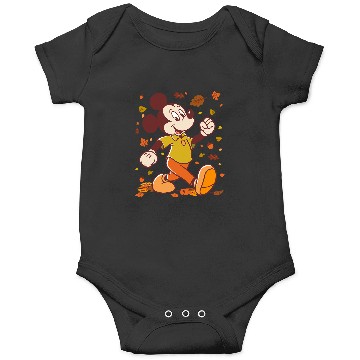 Discover Disney Mickey Mouse Strolling Through Autumn Leaves Fall Onesies
