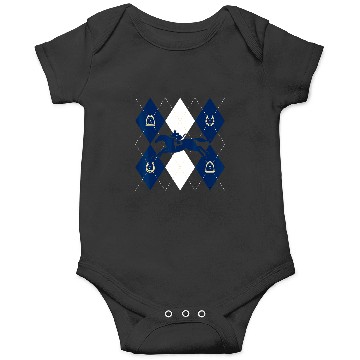 Discover Disney Mickey Mouse Horse Racing Silhouette Argyle Pattern Onesies