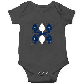 Discover Disney Mickey Mouse Horse Racing Silhouette Argyle Pattern Onesies