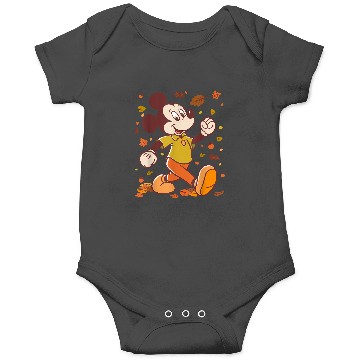 Discover Disney Mickey Mouse Strolling Through Autumn Leaves Fall Onesies
