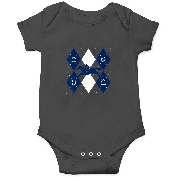 Discover Disney Mickey Mouse Horse Racing Silhouette Argyle Pattern Onesies