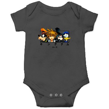 Discover Disneyss Kingdom Hearts Main Characters Panel Chest Kanji Logo Onesies