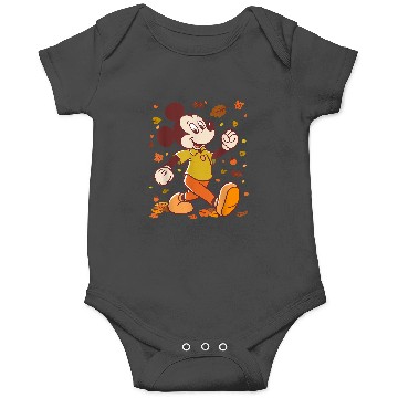 Discover Disneyss Mickey Mouse Strolling Through Autumn Leaves Fall Onesies