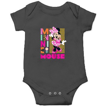 Discover Disneyss Minnie Mouse Smiling Polka Dot Retro Logo Stack Onesies