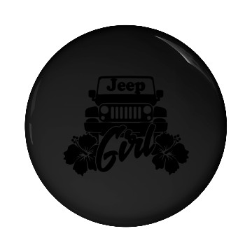 Discover Jeep Girl Flower - Black Pin Buttons