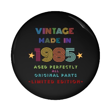 Discover Vintage Made In 1985 Pin Buttons