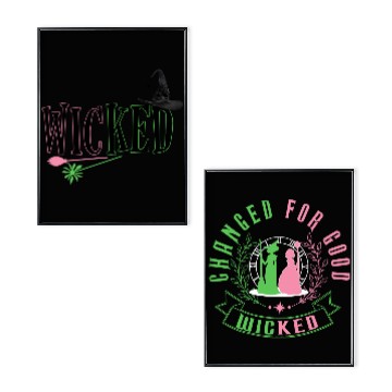 Discover Wicked Poster Set, Defy Gravity Broomstick Magic Wand Poster Set, Wizard of Oz Movie Fan Poster Set, Gift For Her