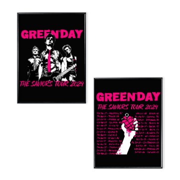 Discover Green Day The Saviors Tour 2024 Black Poster Set