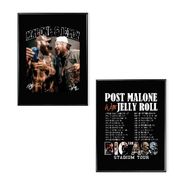 Discover Post Malone Jelly Roll 2025 Tour Double-Sided Poster Set