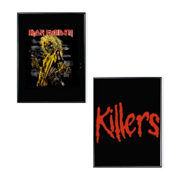 Discover Iron Maiden Killers Front and Back Black Poster Set