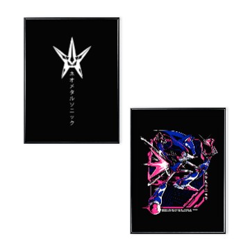 Discover Acid Wash Metal Sonic & Shadow Oversized Poster Set
