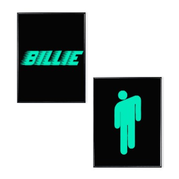 Discover Billie Eilish Unisex Pullover Poster Set: Logo & Blohsh
