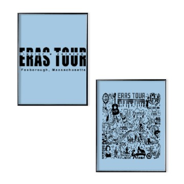 Discover Foxborough Massachusetts Eras Tour Double Sided Poster Set