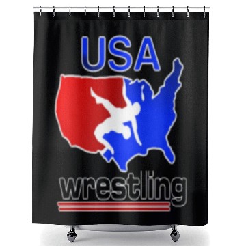 Discover USA Wrestling Shower Curtains