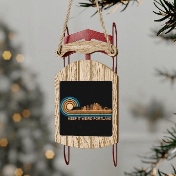Discover Keep It Weird Portland Oregon Skyline Retrokeep it Sled Ornaments