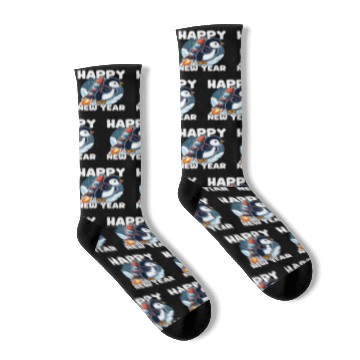Discover Penguin Happy New Year Socks