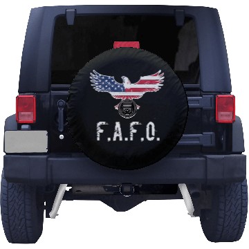 Discover Patriotic American Flag Eagle FAFO / F.A. & F.O. B Spare Tire Covers
