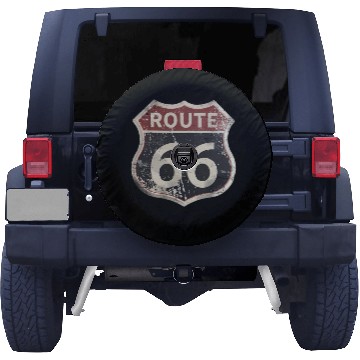 Discover Route 66 vintage sign Spare Tire Covers