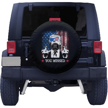 Discover You Missed Trump 2024 US American Flag Spare Tire Covers