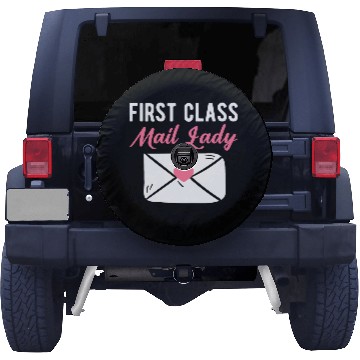 Discover First Class Mail Lady Postal Worker Post Woman Spare Tire Covers