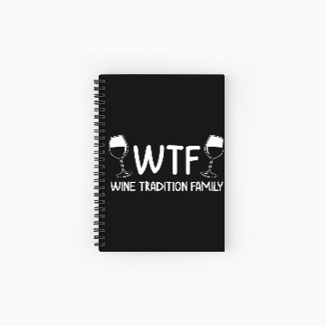 Discover Christmas Wine Tradition Family WTF Funny Xmas Spiral Notebooks   Ruled Line