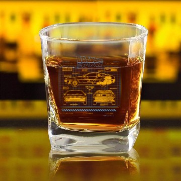 Discover Back To The Future 35Th Anniversary Delorean Square Whiskey Glasses