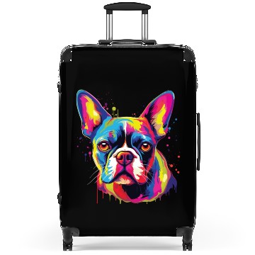 Discover Watercolor Colorful Boston Terrier Suitcases