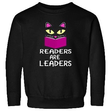 Discover Cute Kitty Cat Face Readers Are Leaders Sweatshirts