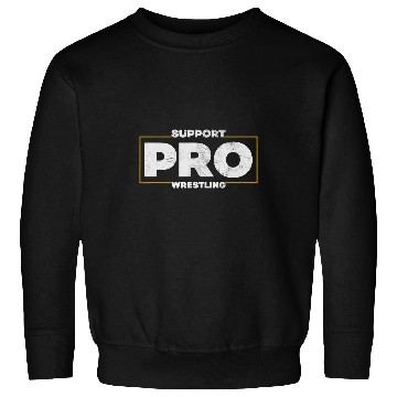 Discover Support Pro Wrestling Smark Fan Distressed Logo Sweatshirts